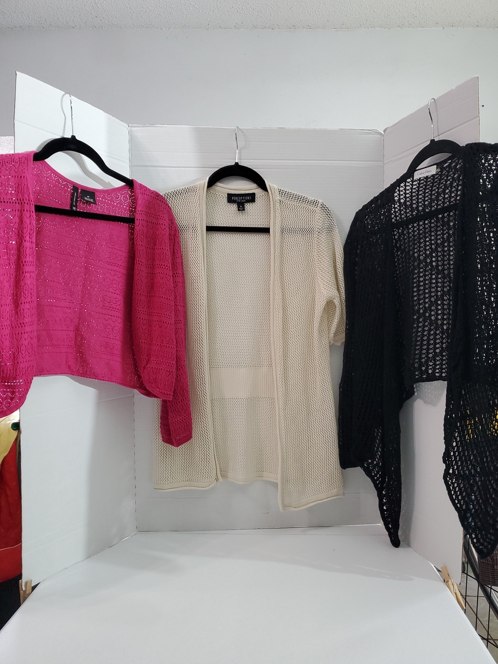 Bundle Of 3 Womens Med Open Knit Shrug Work Church Sweaters